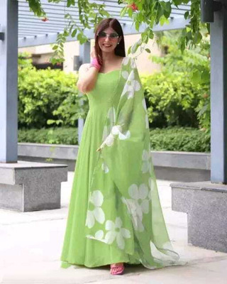 King Creation Women Solid A-line Kurta(Green)