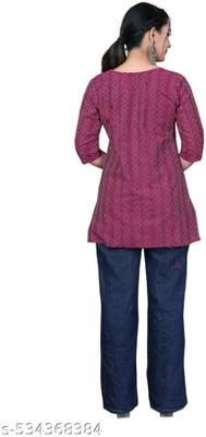Texpa Fashionqw Women Printed A-line Kurta(Red)