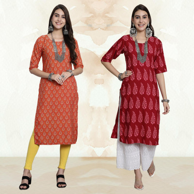Moda Rapido Women Printed A-line Kurta(Multicolor)