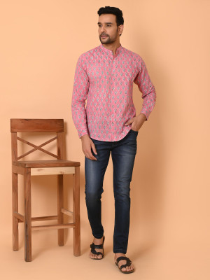 Goodhand Men Printed Straight Kurta(Brown)