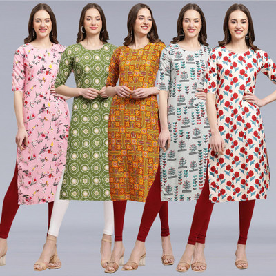 1 Stop Fashion Women Printed A-line Kurta(Multicolor)