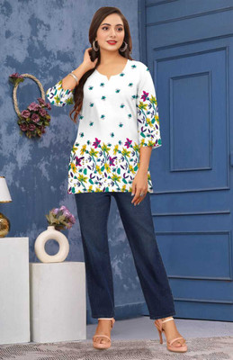 azlan textile Women Printed A-line Kurta(Multicolor)