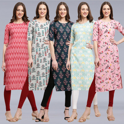 1 Stop Fashion Women Printed A-line Kurta(Multicolor)