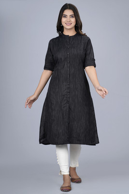 EMPIRE STYLE Women Solid A-line Kurta(Black)