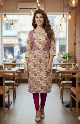jaraah Women Printed Straight Kurta(Multicolor)
