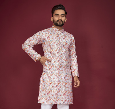 HIKNOCK Men Self Design Straight Kurta(Multicolor)