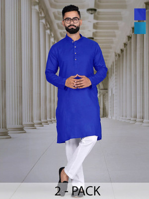 Moda Rapido Men Solid A-line Kurta(Multicolor)