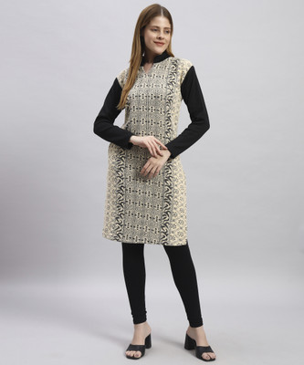 DIVYAM COOLECTION Women Printed Straight Kurta(Yellow)