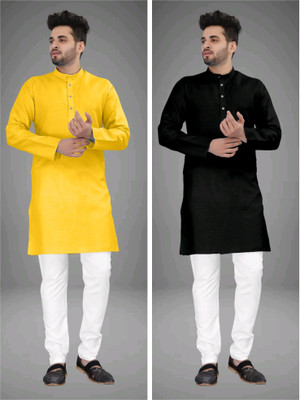 TRUST OUS Men Solid Straight Kurta(Multicolor)