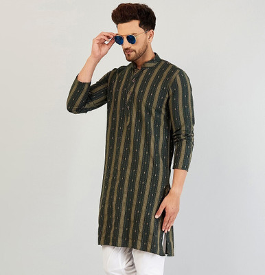 ARMAAN ETHNIC Men Self Design Straight Kurta(Dark Green)