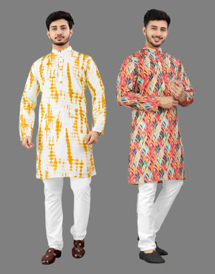 DHASU TRENDZ Men Printed Straight Kurta(Multicolor)