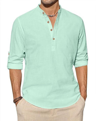 Vimal Star Men Solid A-line Kurta(Light Green)