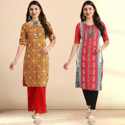 1 Stop Fashion Women Printed A-line Kurta(Multicolor)