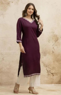 ASTILBEE Women Embroidered A-line Kurta(Red)