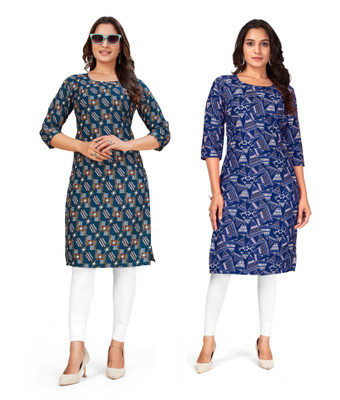 dharmanandan creation Women Printed A-line Kurta(Multicolor)