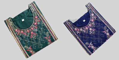 VAISALICREATION Women Embroidered Straight Kurta(Blue, Light Green)
