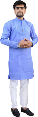 QualityGarments Men Solid Ethnic Dress Kurta(Orange)