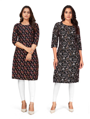 SUMITA SAREE Women Printed Straight Kurta(Multicolor)