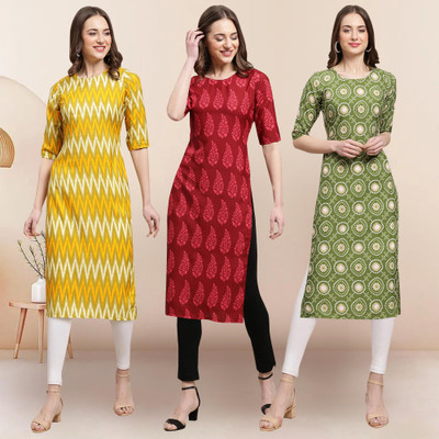 1 Stop Fashion Women Printed A-line Kurta(Multicolor)