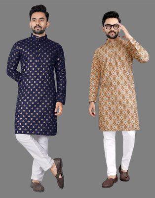 DHASU TRENDZ Men Printed Straight Kurta(Multicolor)