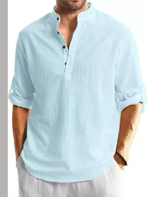 Classycollar Men Solid A-line Kurta(Blue)