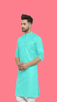 VINAARI Men Solid A-line Kurta(Light Blue)