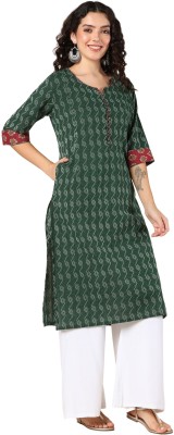 Zelena Women Printed A-line Kurta(Green)