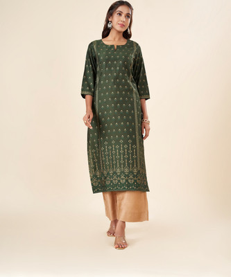 Rangmanch by Pantaloons Women Solid A-line Kurta(Blue)