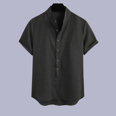 SuperTrend Men Embroidered Straight Kurta(Black)