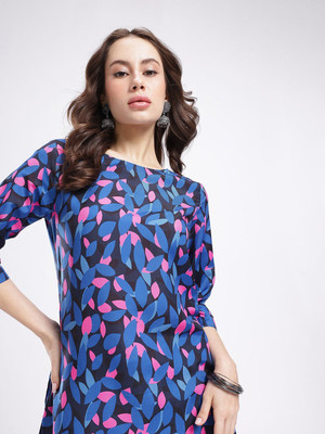 Anouk Rustic Women Floral Print Straight Kurta(Multicolor)