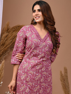GOPI MOHAN Women Printed Straight Kurta(Multicolor)