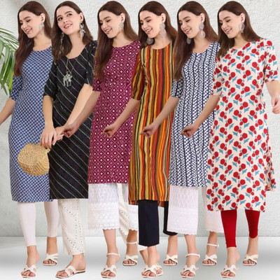 1 Stop Fashion Women Printed A-line Kurta(Multicolor)