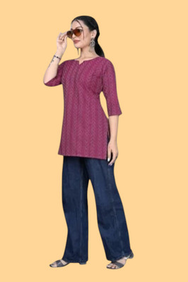 Texpaz Women Solid Anarkali Kurta(Purple)