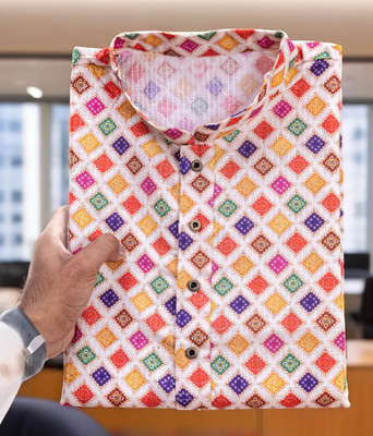 MOXTE Men Printed Straight Kurta(Multicolor)