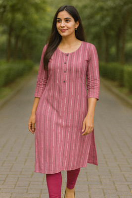 singaran fashion Women Printed, Geometric Print A-line Kurta(Pink)