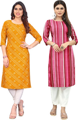 MARIDI FASHION Women Self Design Straight Kurta(Multicolor)