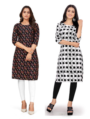 SAIKRUPA FASHION Women Printed Straight Kurta(Multicolor)