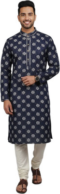 gentelmen Men Woven Design, Embroidered Ethnic Dress Kurta(Blue)