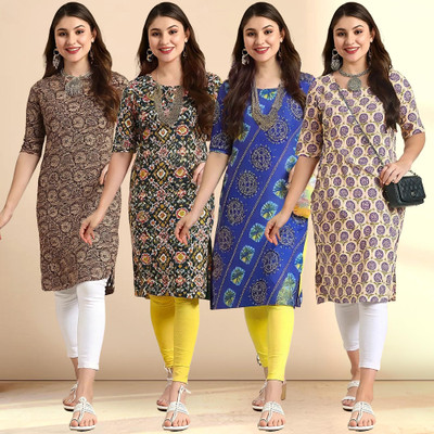 EthnicBasket Women Printed A-line Kurta(Multicolor)