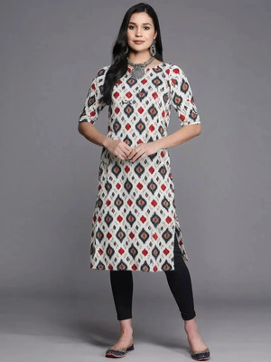 EthnicBasket Women Printed A-line Kurta(White)