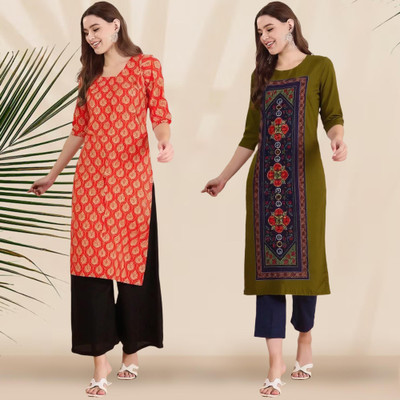 EthnicBasket Women Printed A-line Kurta(Multicolor)