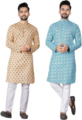 DHASU TRENDZ Men Printed Straight Kurta(Multicolor)