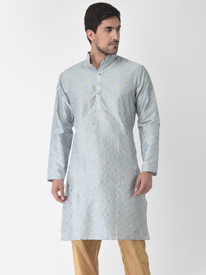 SG LEMAN Men Self Design Straight Kurta(Grey)