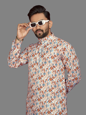 CELLUX Men Printed Straight Kurta(Multicolor)