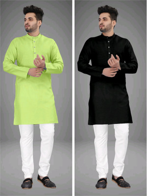 TRUST OUS Men Solid Straight Kurta(Multicolor)
