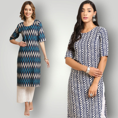 HouseOfCommon Women Printed Straight Kurta(Multicolor)