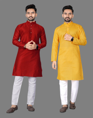 DHASU TRENDZ Men Solid Straight Kurta(Multicolor)
