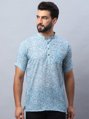 ARMAAN ETHNIC Men Printed Ethnic Dress Kurta(Light Blue)
