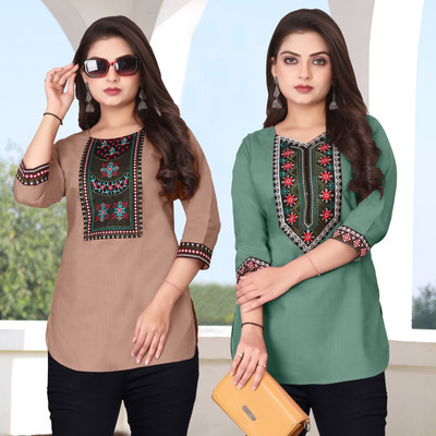 HELLY512 Women Embroidered A-line Kurta(Multicolor)