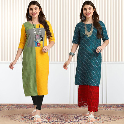 1 Stop Fashion Women Printed A-line Kurta(Multicolor)